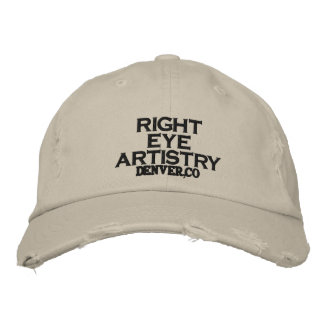RIGHT    EYE ARTISTRY, DENVER,CO EMBROIDERED HAT