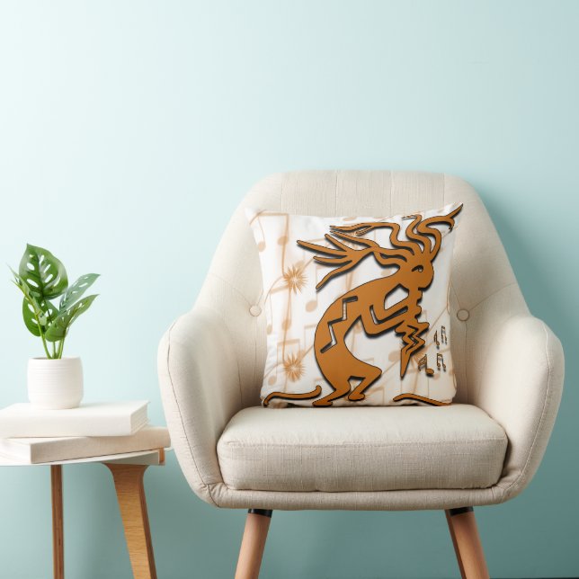 Right Facing Kokopelli Musician Cushion (Chair)