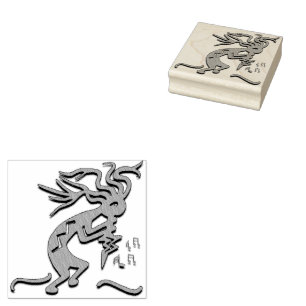 Right Facing Merrymaker Kokopelli Artwork Rubber Stamp