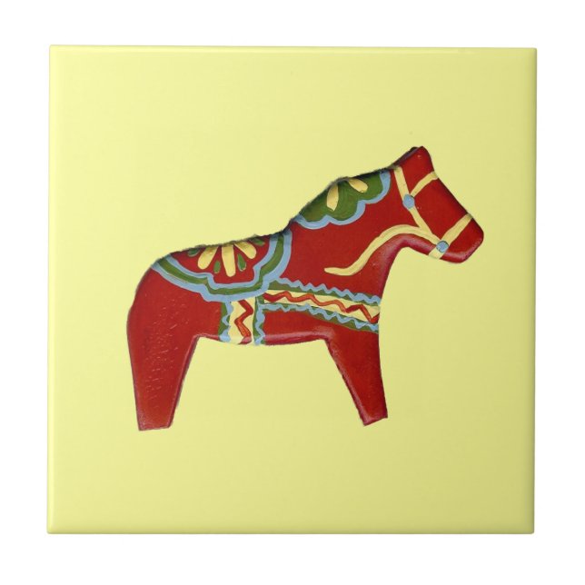 Right Facing Red Dala Horse Tile (Front)