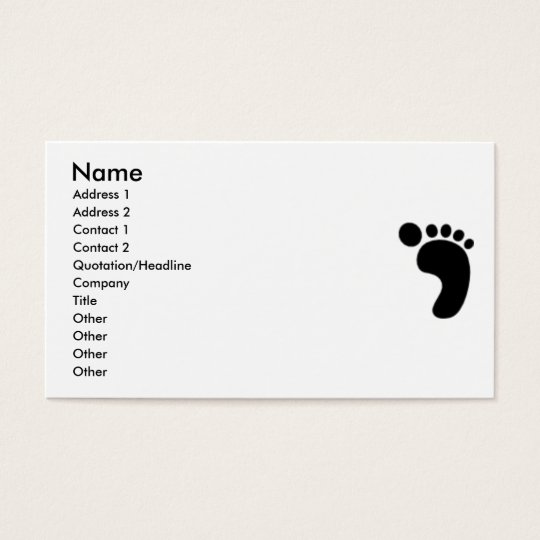 Right Foot Print Business Card
