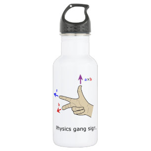 Right hand rule cross Physics gang sign 532 Ml Water Bottle