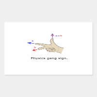 Right hand rule cross product Physics gang sign