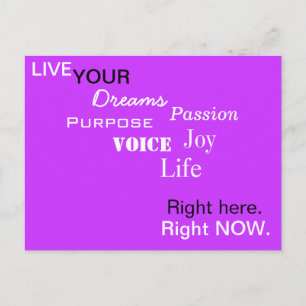 RIGHT HERE. RIGHT NOW. Postcard