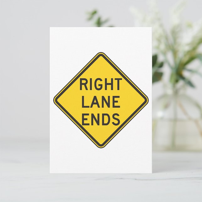 Right Lane Ends Road Sign Invitations (Creator Uploaded)