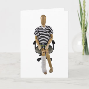 Right Leg in Cast in a chair Card