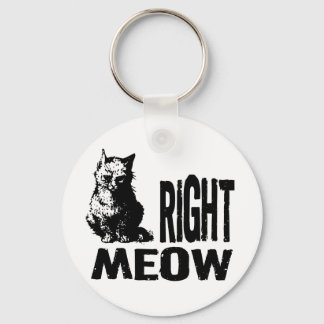 Right MEOW! Funny Evil Kitty Key Ring