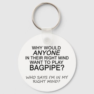 Right Mind Bagpipe Key Ring