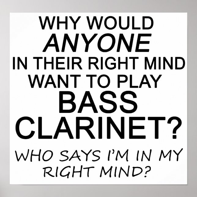 Right Mind Bass Clarinet Poster (Front)