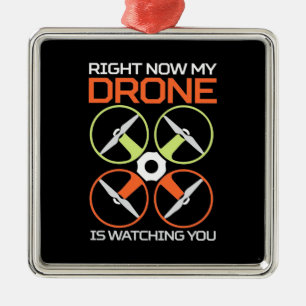 Right Now My Drone Metal Tree Decoration