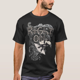 Right On Psychedelic Surfer Typography T-Shirt
