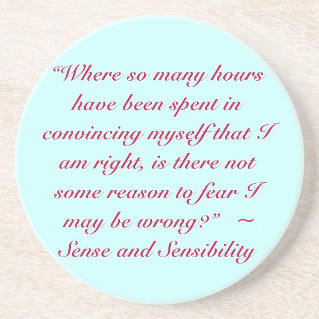 Right or Wrong Jane Austen Quote Coaster (Front)