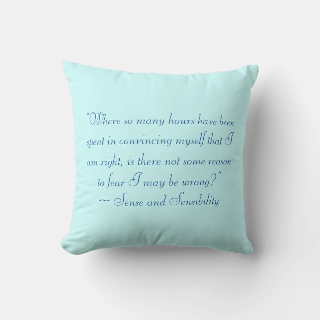 Right or Wrong Jane Austen Quote Cushion (Front)