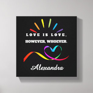 Right Panel - Neon Rainbow "Love is Love" Custom N Canvas Print