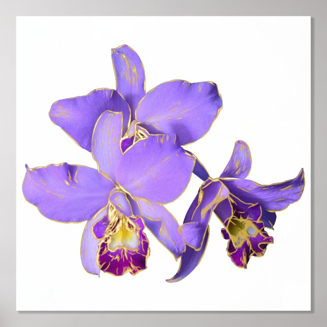 Right Purple Orchid Group Print Poster (Front)