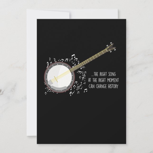 Right Song Right Moment Banjo Music Acoustic Gift Invitation (Front)