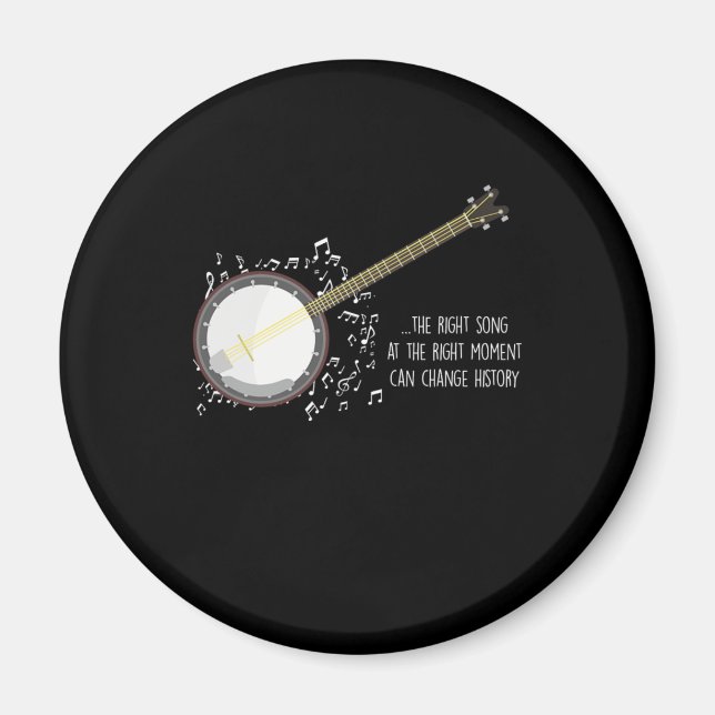 Right Song Right Moment Banjo Music Acoustic Gift Magnet (Front)