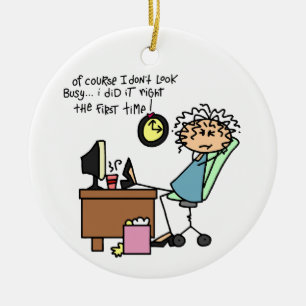 Right The First Time Humour Ceramic Tree Decoration