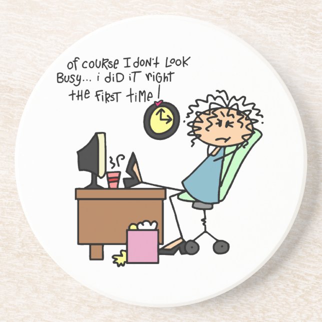 Right The First Time Humour Coaster (Front)