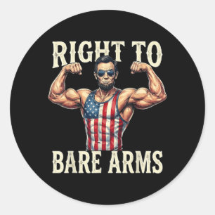 Right To Bare Arms 16th President 4th Of July Dom Classic Round Sticker