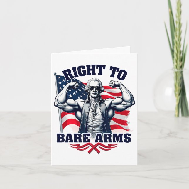 Right To Bare Arms George Washington Bodybuilder G Card (Front)