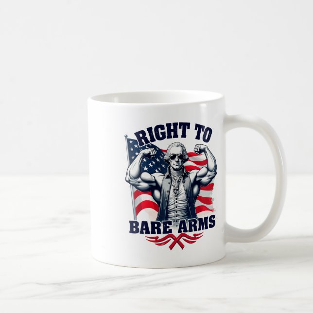 Right To Bare Arms George Washington Bodybuilder G Coffee Mug (Right)