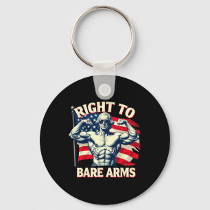 Right To Bare Arms George Washington Bodybuilder G Key Ring