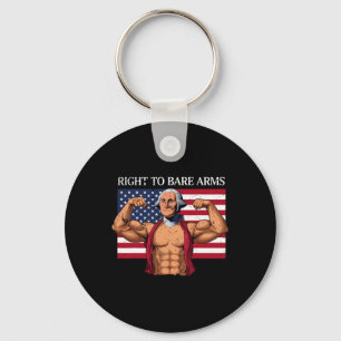 Right To Bare Arms George Washington Bodybuilder G Key Ring