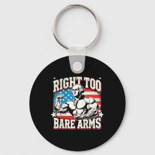 Right To Bare Arms George Washington Bodybuilder G Key Ring