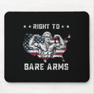 Right To Bare Arms Us Flag 4th Of July Funny Gym W Mouse Mat