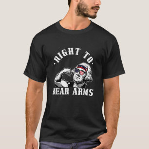 Right To Bare Arms Us Flag 4th Of July Funny Gym W T-Shirt
