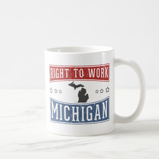 Right To Work Michigan Coffee Mug (Right)