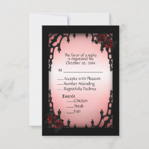 Right Top Red Rose Gothic RSVP with Menu Choice