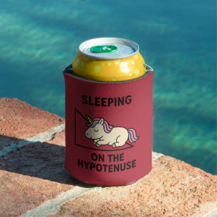Right Triangle & a Unicorn Sleeping  Can Cooler