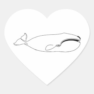Right Whale (untitled) Heart Sticker
