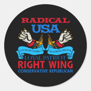 Right Wing Conservative Classic Round Sticker