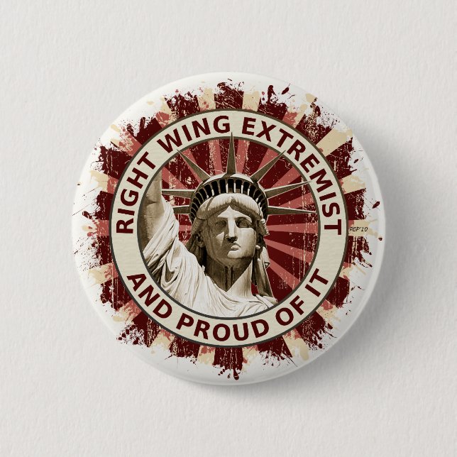 Right Wing Extremist 6 Cm Round Badge (Front)