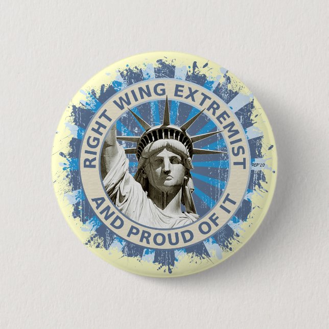 Right Wing Extremist 6 Cm Round Badge (Front)