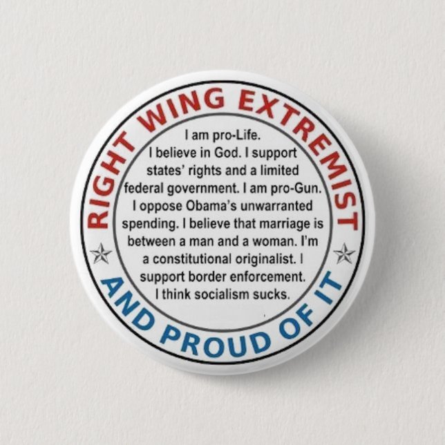 RIGHT WING EXTREMIST LAPEL BUTTON (Front)