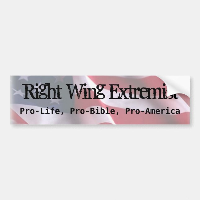 Right Wing Extremist, Pro-Life, Pro-Bi... Bumper Sticker (Front)