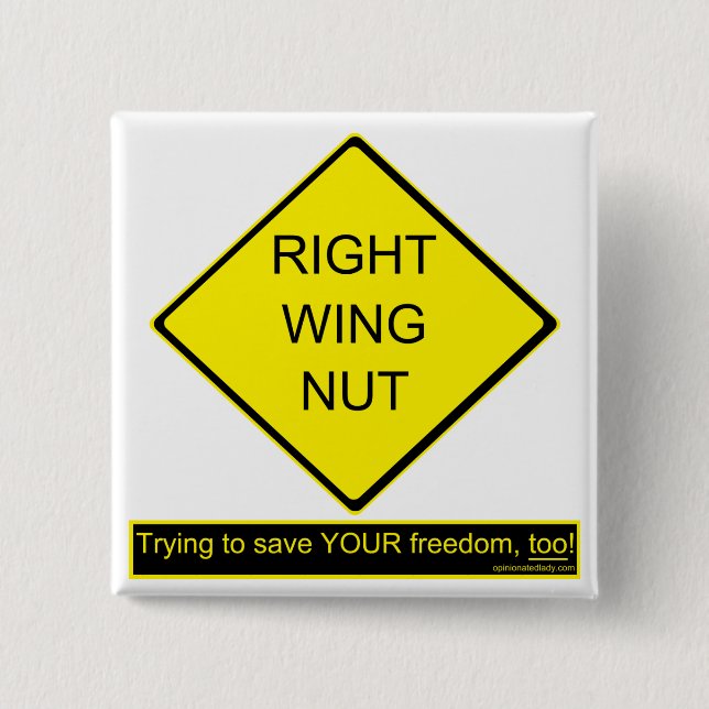 Right Wing Nut 15 Cm Square Badge (Front)