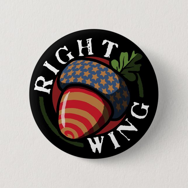 Right Wing Nut 6 Cm Round Badge (Front)