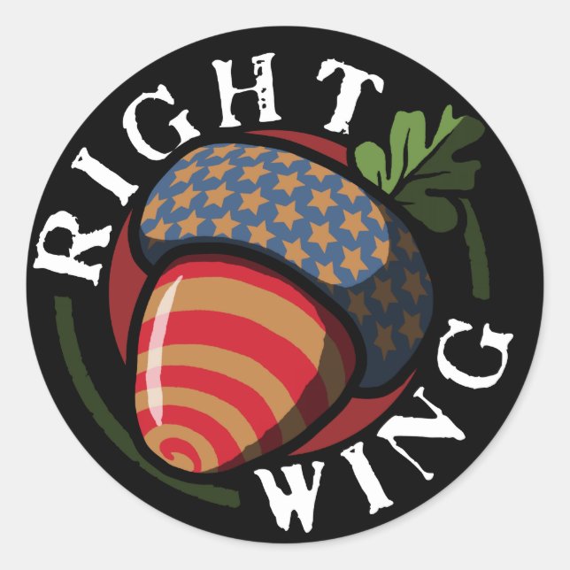 Right Wing Nut Political Classic Round Sticker (Front)