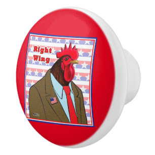 Right Wing Rooster Ceramic Knob