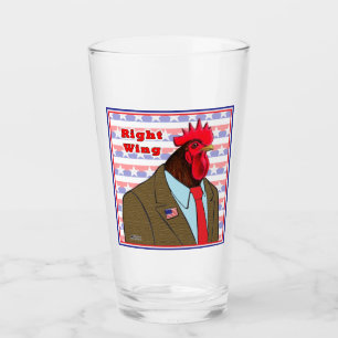 Right Wing Rooster Glass