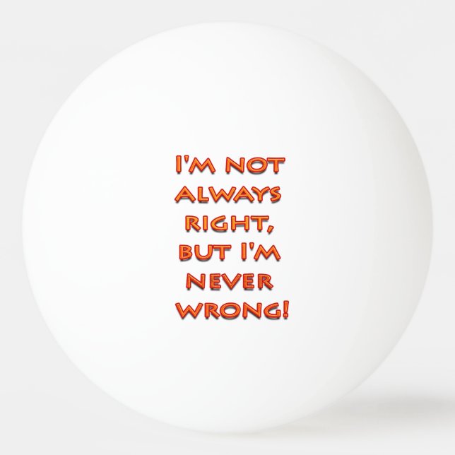 Right-wrong funny text ping pong ball (Back)
