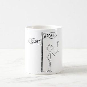 Right Wrong Illustration Coffee Mug