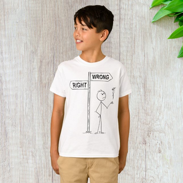 Right Wrong Illustration T-Shirt (Creator Uploaded)