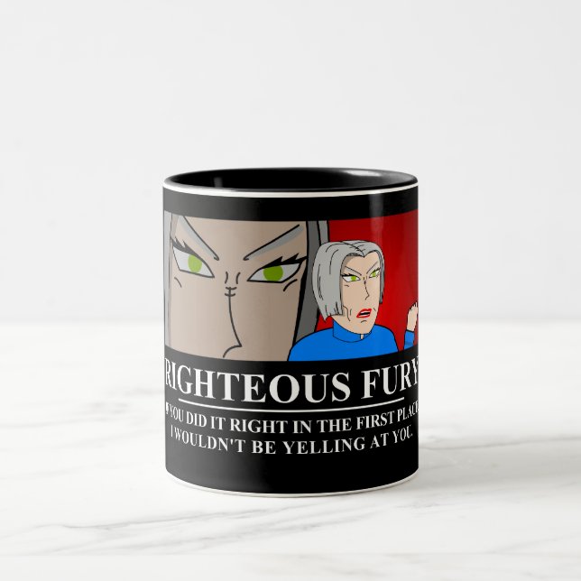 Righteous Fury Demotivator Two-Tone Coffee Mug (Center)