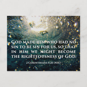 Righteous of God 2 Corinthians 5:21 Scripture Art Holiday Postcard